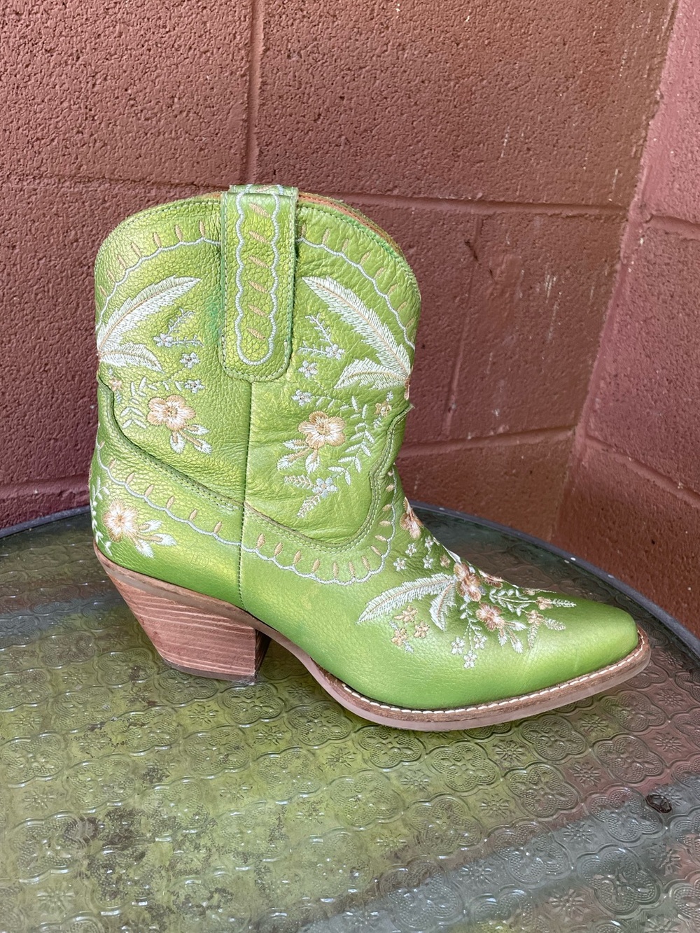 Dingo Primrose Western Boot In Green Metallic Size 9.5 - Picture 2 of 12